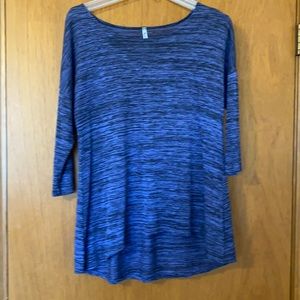 Comfy high/low top. Front measures approximately 24 1/2” in length.